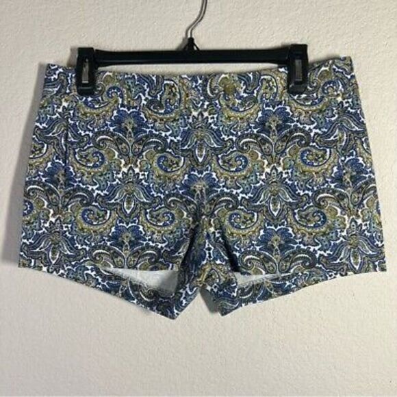J Crew Stretch City Fit Paisley Print Flat Front Shorts Size‎ 6 - Picture 1 of 8